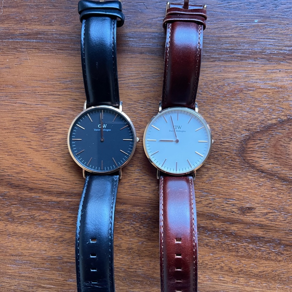 Classic Black and Brown Leather Watches